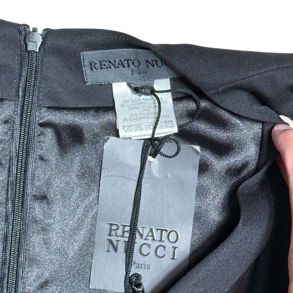 Renato Nucci Black Wool Vintage Style Midi Dress EU 34 - Picture 4 of 7